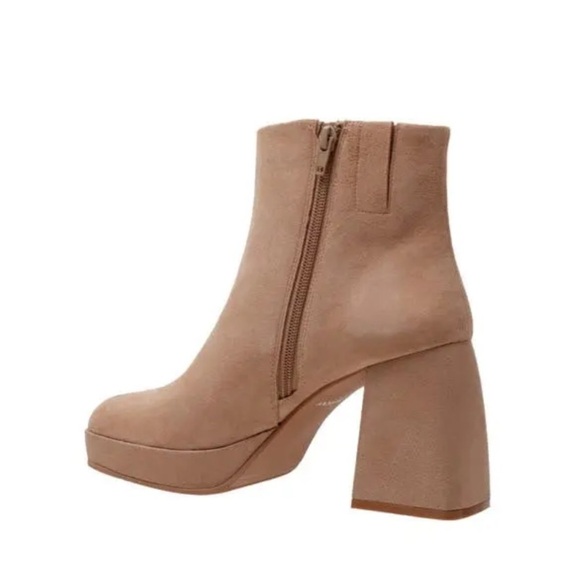 Lisa Vicky Nifty Heeled Bootie Side Zip Tan Camel Brown Suede 7 - Picture 2 of 6